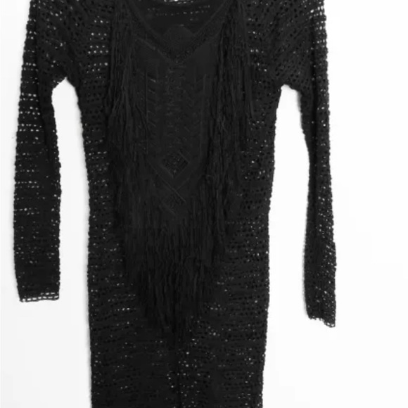 💕Isabel  Marant Runway Dress Fringed Transparent Black - Picture 5 of 5